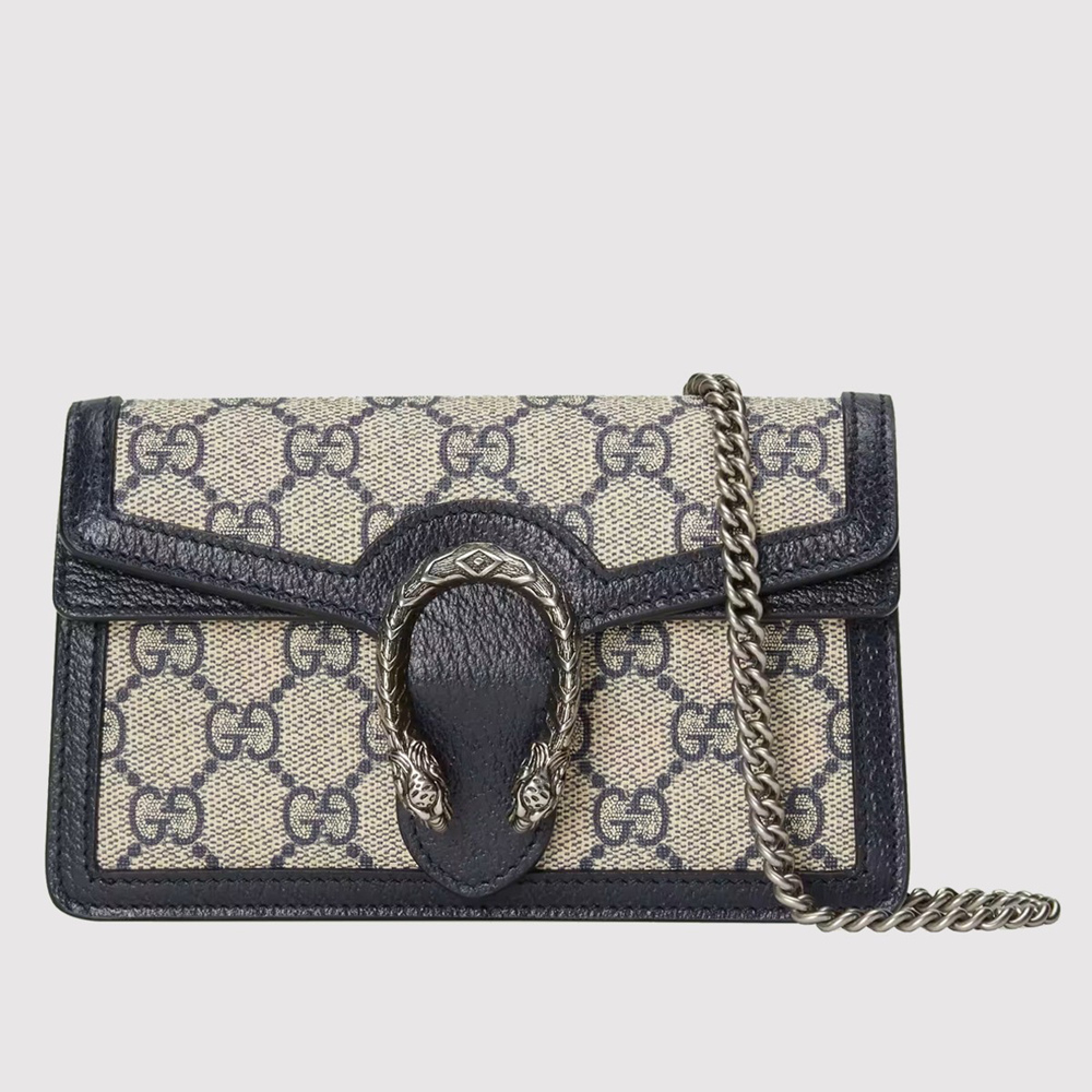 Gucci Dionysus Super Mini Bag in Blue GG Supreme Canvas GGBS10438