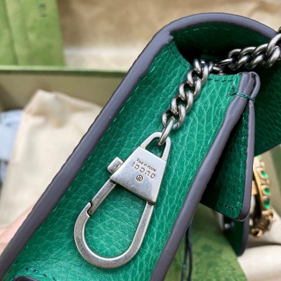 Gucci Dionysus Super Mini Bag in Green Grained Leather GGBS10642