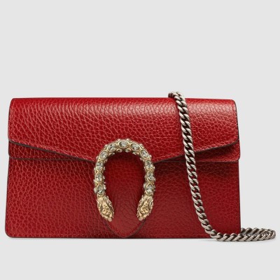 Gucci Dionysus Super Mini Bag in Red Grained Leather GGBS10643