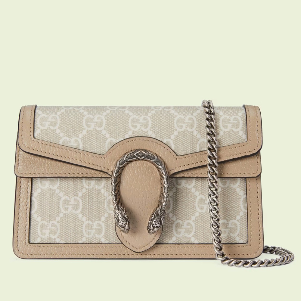 Gucci Dionysus Super Mini Bag in White GG Supreme Canvas GGBS10439