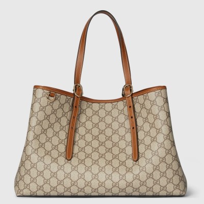 Gucci GG Emblem Medium Tote Bag in Beige GG Canvas GGBS10271