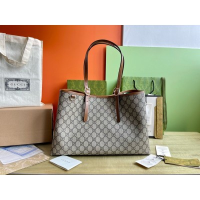 Gucci GG Emblem Medium Tote Bag in Beige GG Canvas GGBS10271