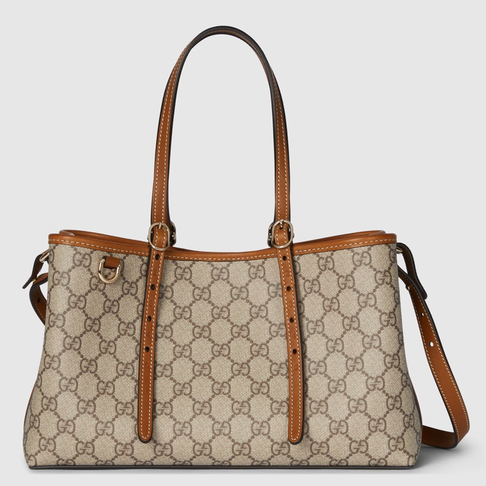 Gucci GG Emblem Small Tote Bag in Beige GG Canvas GGBS10273