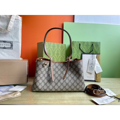 Gucci GG Emblem Small Tote Bag in Beige GG Canvas GGBS10273