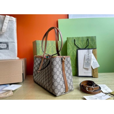 Gucci GG Emblem Small Tote Bag in Beige GG Canvas GGBS10273