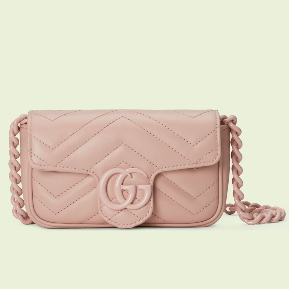 Gucci GG Marmont Belt Bag in Pink Matelasse Calfskin GGBS10094