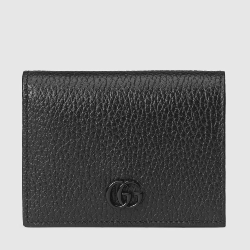 Gucci GG Marmont Card Case Wallet In Black Calfskin GGBS10932