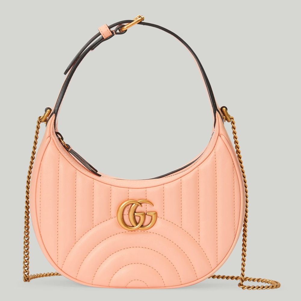 Gucci GG Marmont Half-moon Mini Bag in Round Matelasse Leather GGBS10307