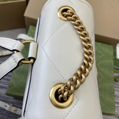 Gucci GG Marmont Mini Backpack in White Matelasse Leather GGBS10048