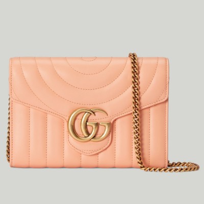 Gucci GG Marmont Mini Chain Bag in Round Matelasse Leather GGBS10320