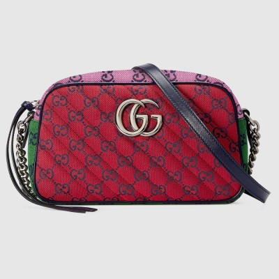 Gucci GG Marmont Small Camera Bag in Red GG Multicolor Canvas GGBS10295