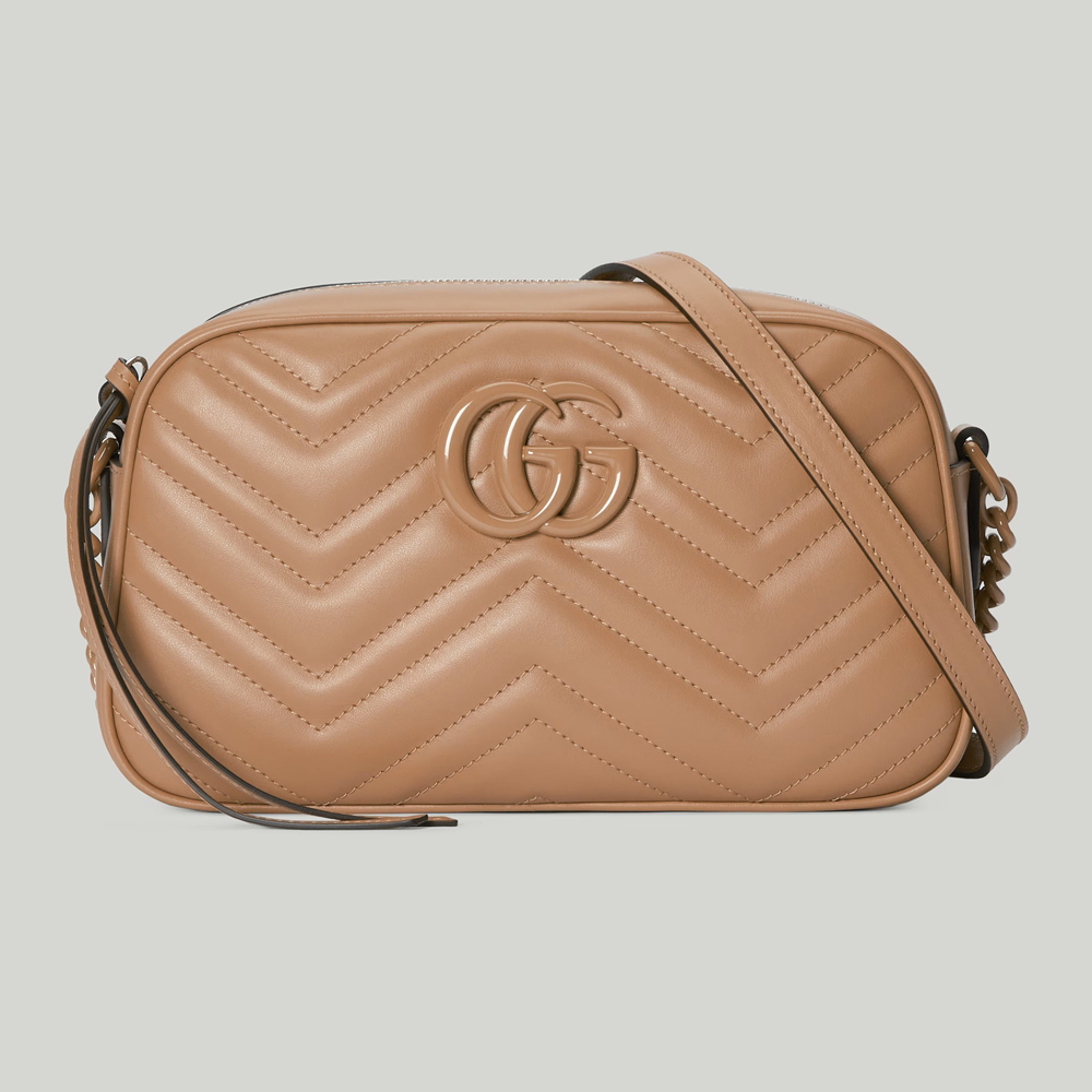 Gucci GG Marmont Small Camera Bag with Rose Beige Hardware GGBS10301