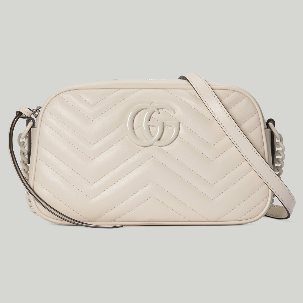 Gucci GG Marmont Small Camera Bag with White Hardware GGBS10302