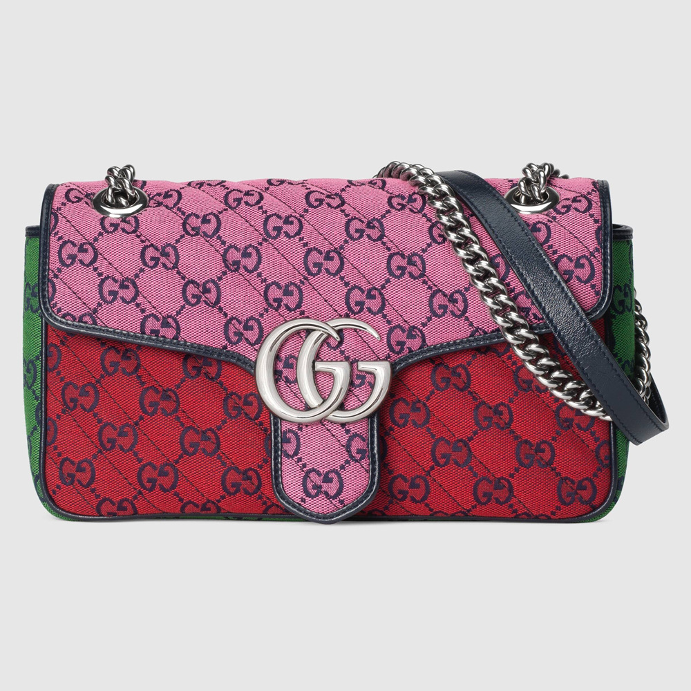 Gucci GG Marmont Small Shoulder Bag in Multicolor Canvas GGBS10390