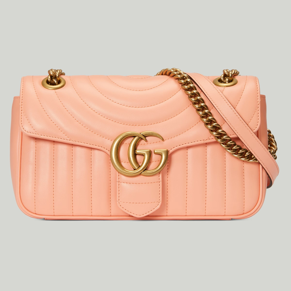 Gucci GG Marmont Small Shoulder Bag in Round Matelasse Leather GGBS10405