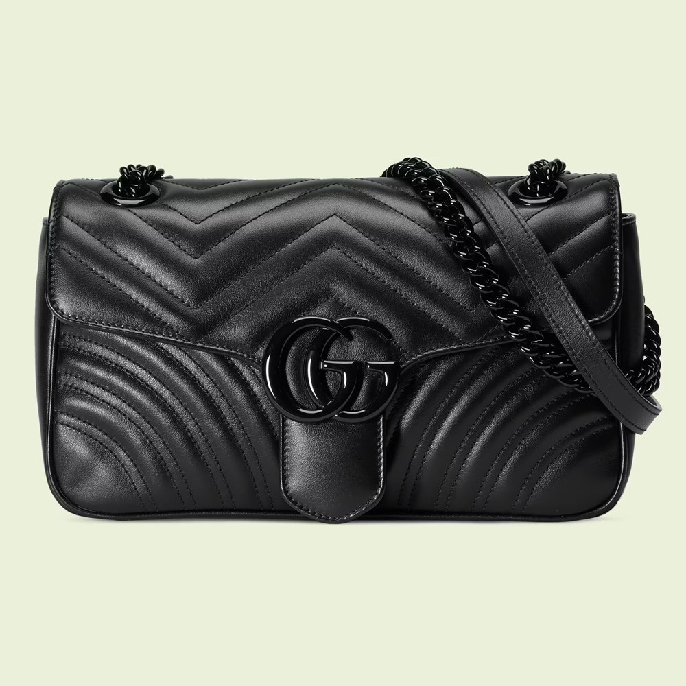 Gucci GG Marmont Small Shoulder Bag with Black Hardware GGBS10411