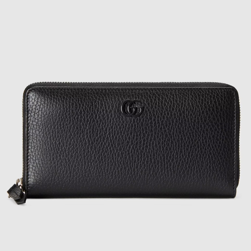 Gucci GG Marmont Zip Around Wallet In Black Calfskin GGBS10940