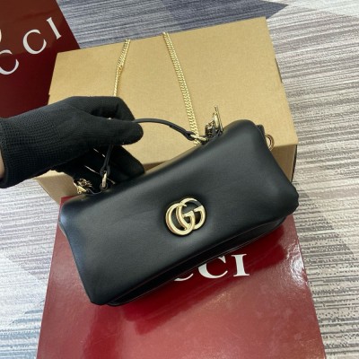 Gucci GG Milano Mini Top Handle Bag in Black Puffy Leather GGBS10859