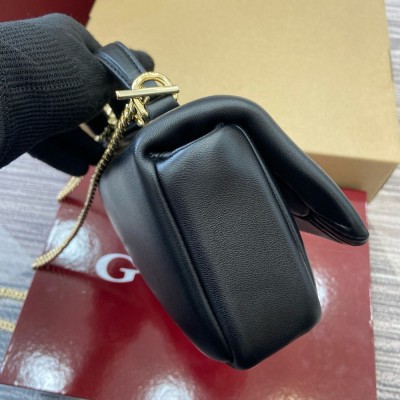 Gucci GG Milano Mini Top Handle Bag in Black Puffy Leather GGBS10859