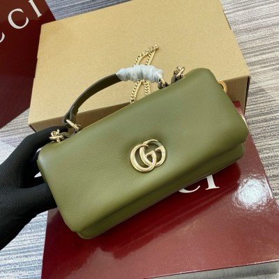 Gucci GG Milano Mini Top Handle Bag in Green Puffy Leather GGBS10864