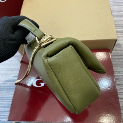 Gucci GG Milano Mini Top Handle Bag in Green Puffy Leather GGBS10864