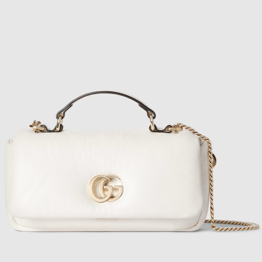 Gucci GG Milano Mini Top Handle Bag in White Puffy Leather GGBS10867