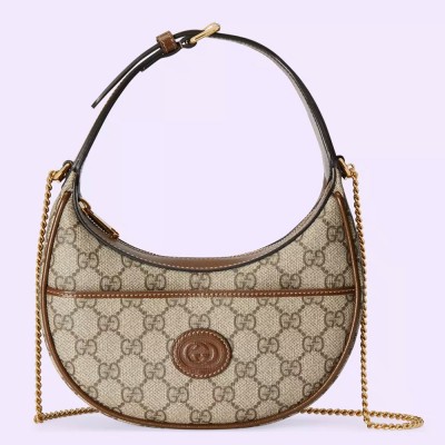 Gucci Half Moon Mini Bag in GG Supreme with Interlocking G GGBS10442