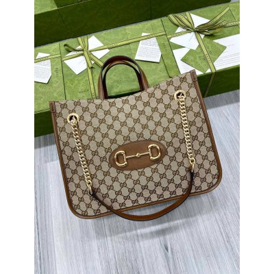 Gucci Horsebit 1955 Medium Tote Bag in Original GG Canvas GGBS10513