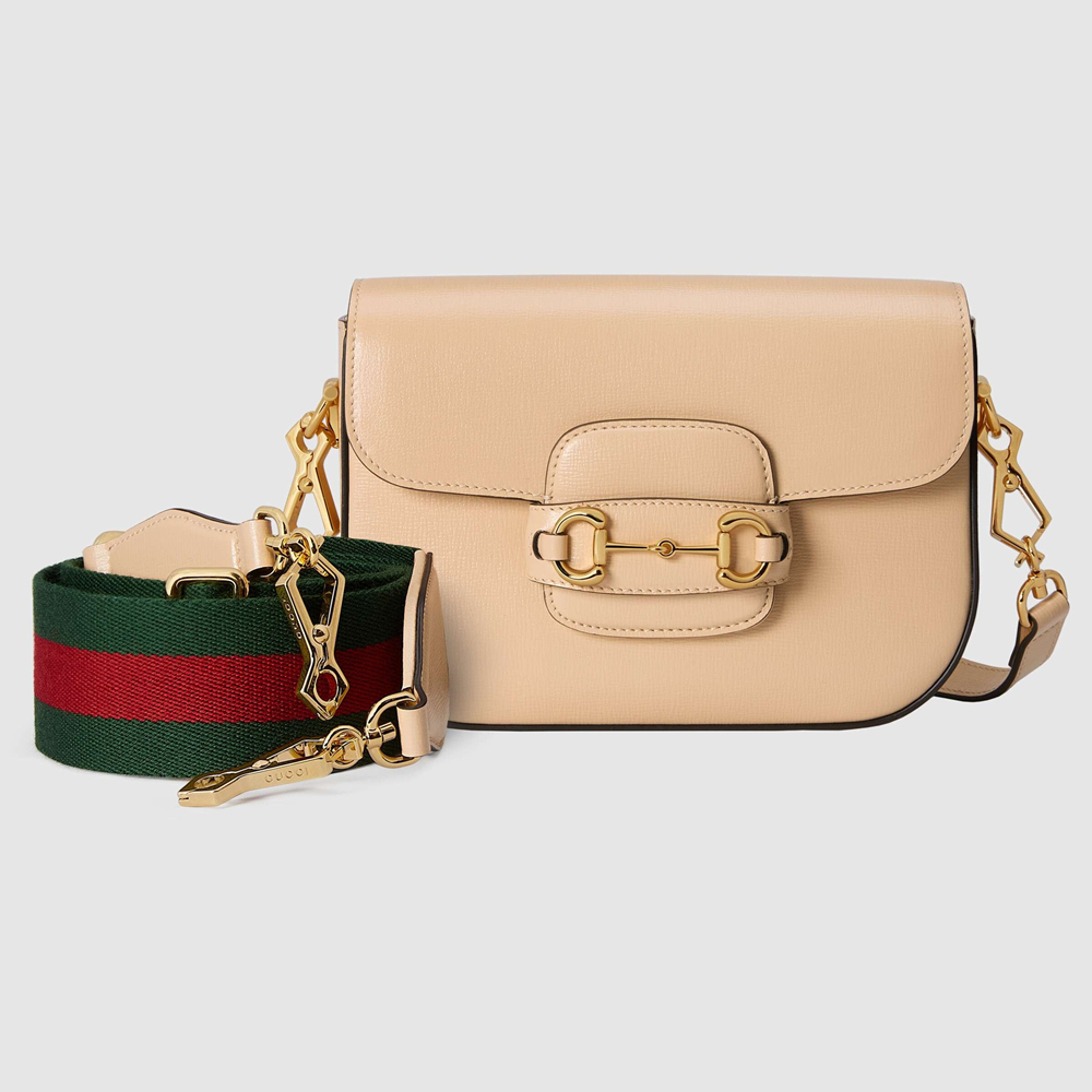 Gucci Horsebit 1955 Mini Bag in Beige Leather GGBS10476