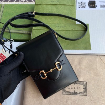 Gucci Horsebit 1955 Mini Bag in Black Calfskin GGBS10477