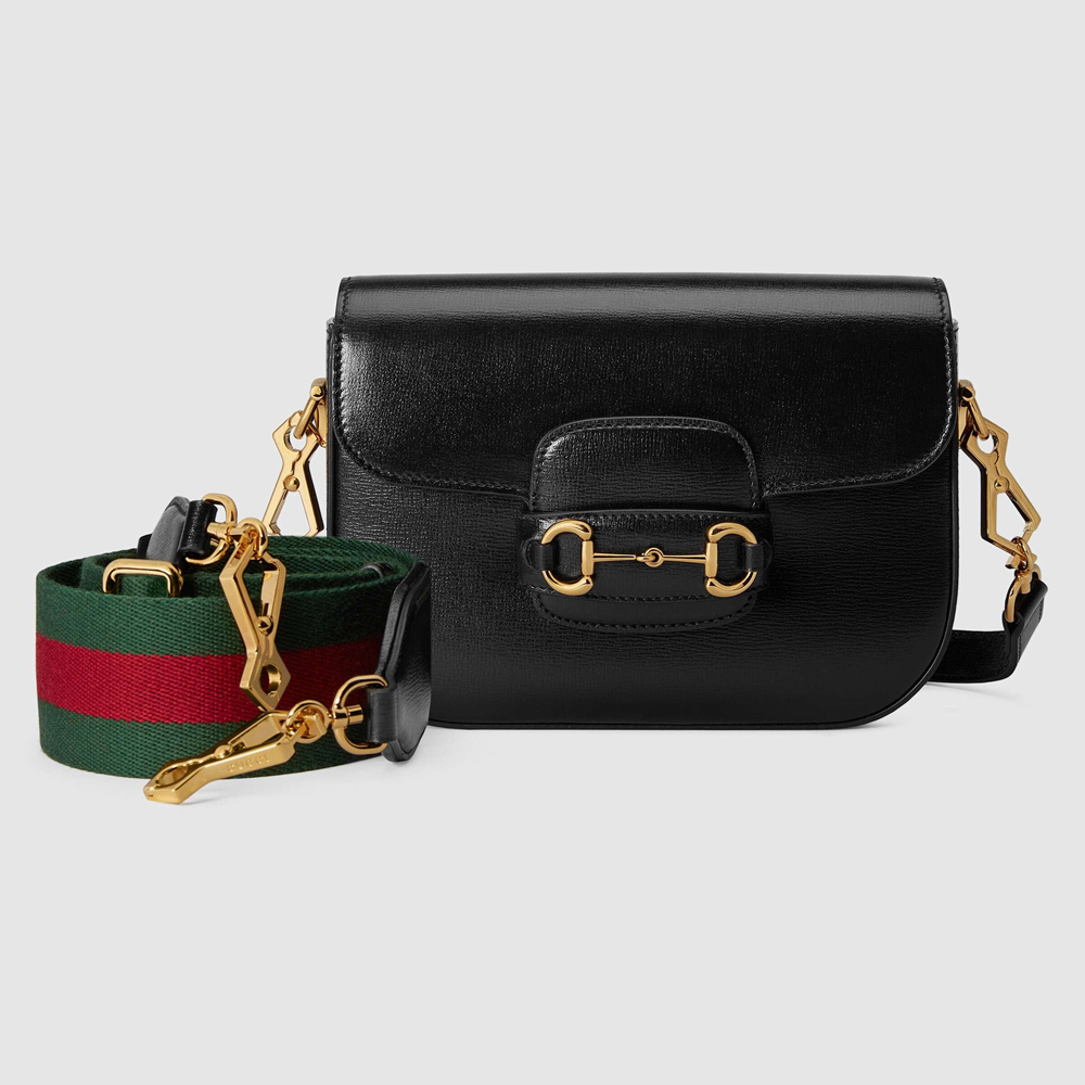 Gucci Horsebit 1955 Mini Bag in Black Leather GGBS10478