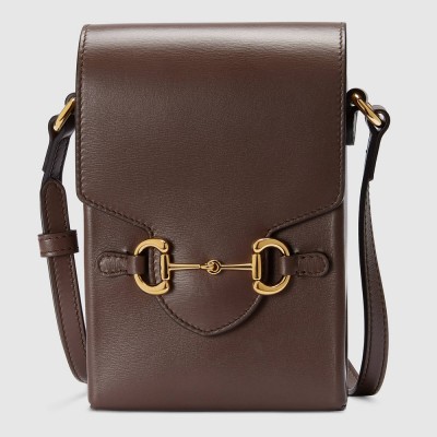 Gucci Horsebit 1955 Mini Bag in Brown Calfskin GGBS10480