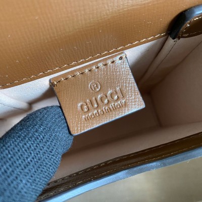 Gucci Horsebit 1955 Mini Bag in GG Canvas with Brown Leather GGBS10483