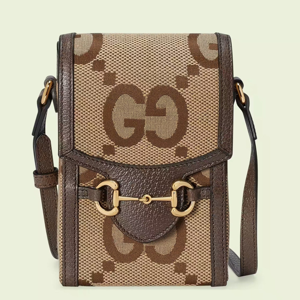 Gucci Horsebit 1955 Mini Bag in Jumbo GG Canvas GGBS10487