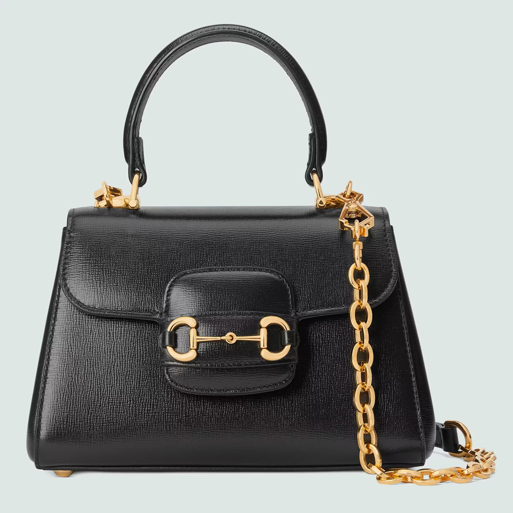 Gucci Horsebit 1955 Mini Handbag in Black Leather GGBS10490