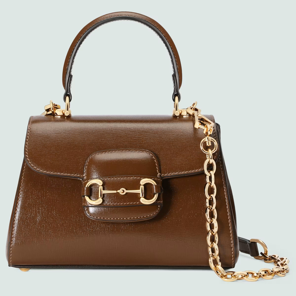 Gucci Horsebit 1955 Mini Handbag in Brown Leather GGBS10491