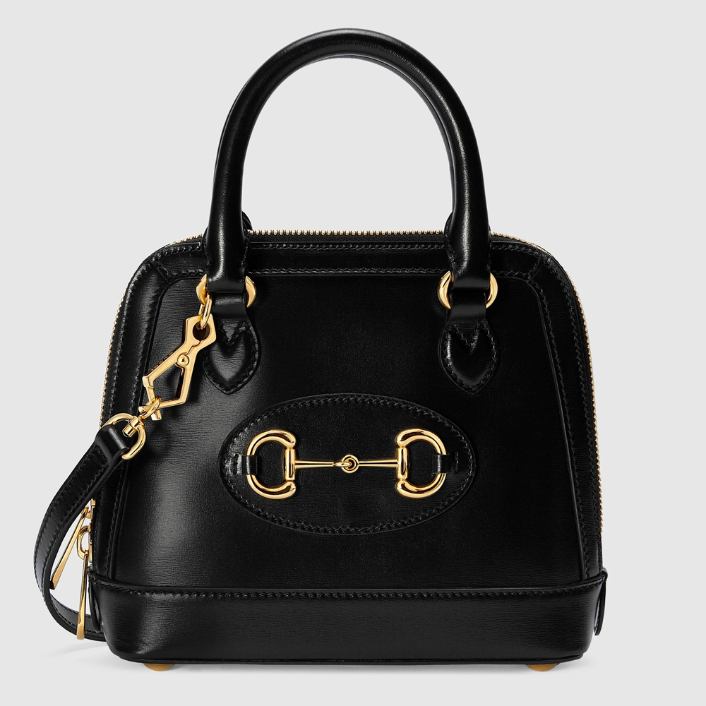 Gucci Horsebit 1955 Mini Top Handle Bag in Black Calfskin GGBS10498