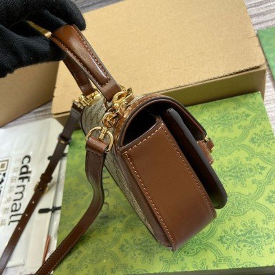 Gucci Horsebit 1955 Mini Top Handle Bag in GG Supreme Canvas GGBS10502