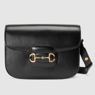 Gucci Horsebit 1955 Shoulder Bag in Black Calfskin GGBS10475