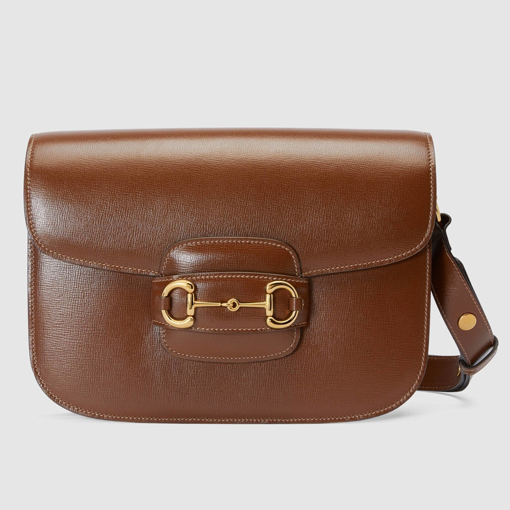 Gucci Horsebit 1955 Shoulder Bag in Brown Calfskin GGBS10514