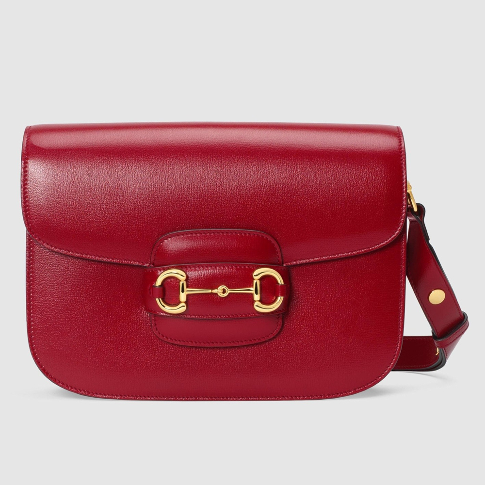 Gucci Horsebit 1955 Shoulder Bag in Red Calfskin GGBS10518