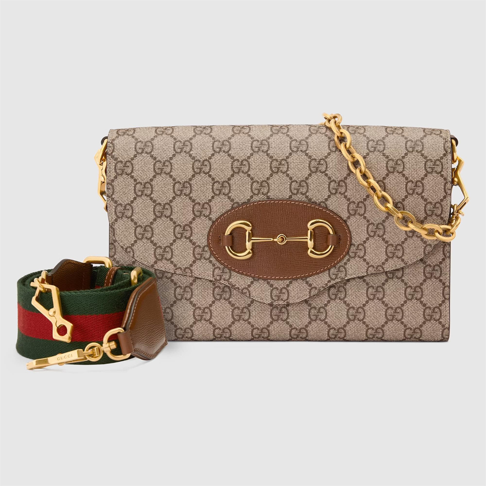 Gucci Horsebit 1955 Small Bag in Beige GG Supreme Canvas GGBS10471