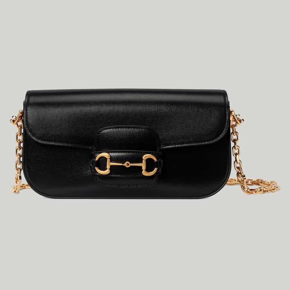 Gucci Horsebit 1955 Small Chain Bag in Black Calfskin GGBS10496