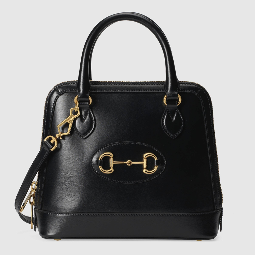 Gucci Horsebit 1955 Small Top Handle Bag in Black Calfskin GGBS10508