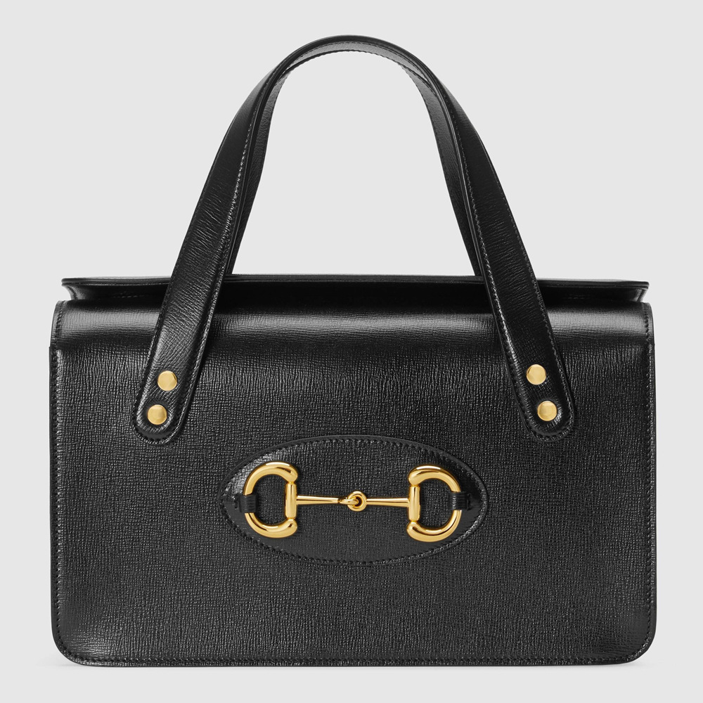 Gucci Horsebit 1955 Small Top Handle Bag in Black Leather GGBS10509