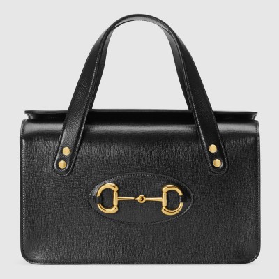 Gucci Horsebit 1955 Small Top Handle Bag in Black Leather GGBS10509