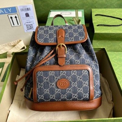 Gucci Interlocking G Backpack in GG Denim GGBS10012