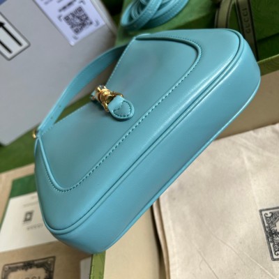 Gucci Jackie 1961 Mini Hobo Bag in Blue Leather GGBS10528