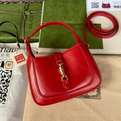 Gucci Jackie 1961 Mini Hobo Bag in Red Leather GGBS10530