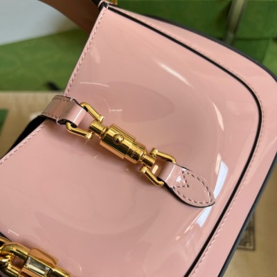 Gucci Jackie 1961 Mini Shoulder Bag in Pink Patent Leather GGBS10547